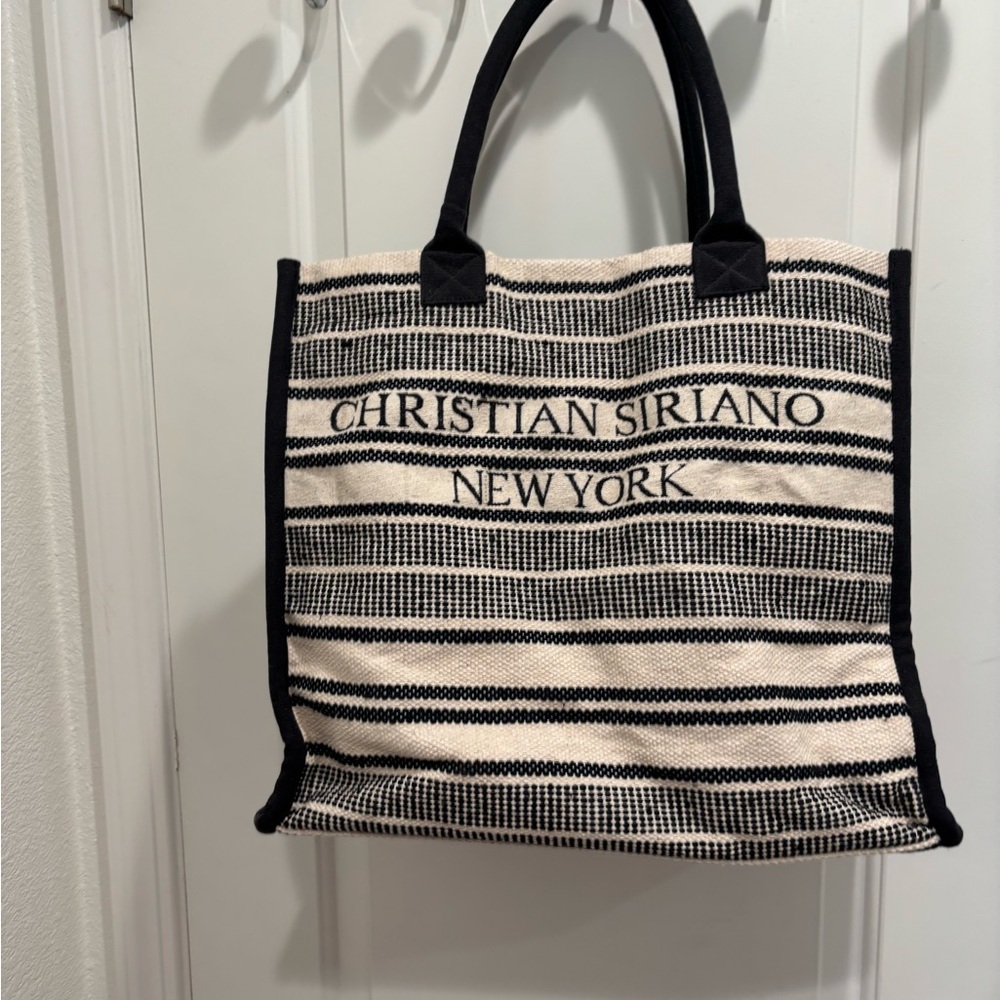 Christian Siriano Black and White Tote Bag
